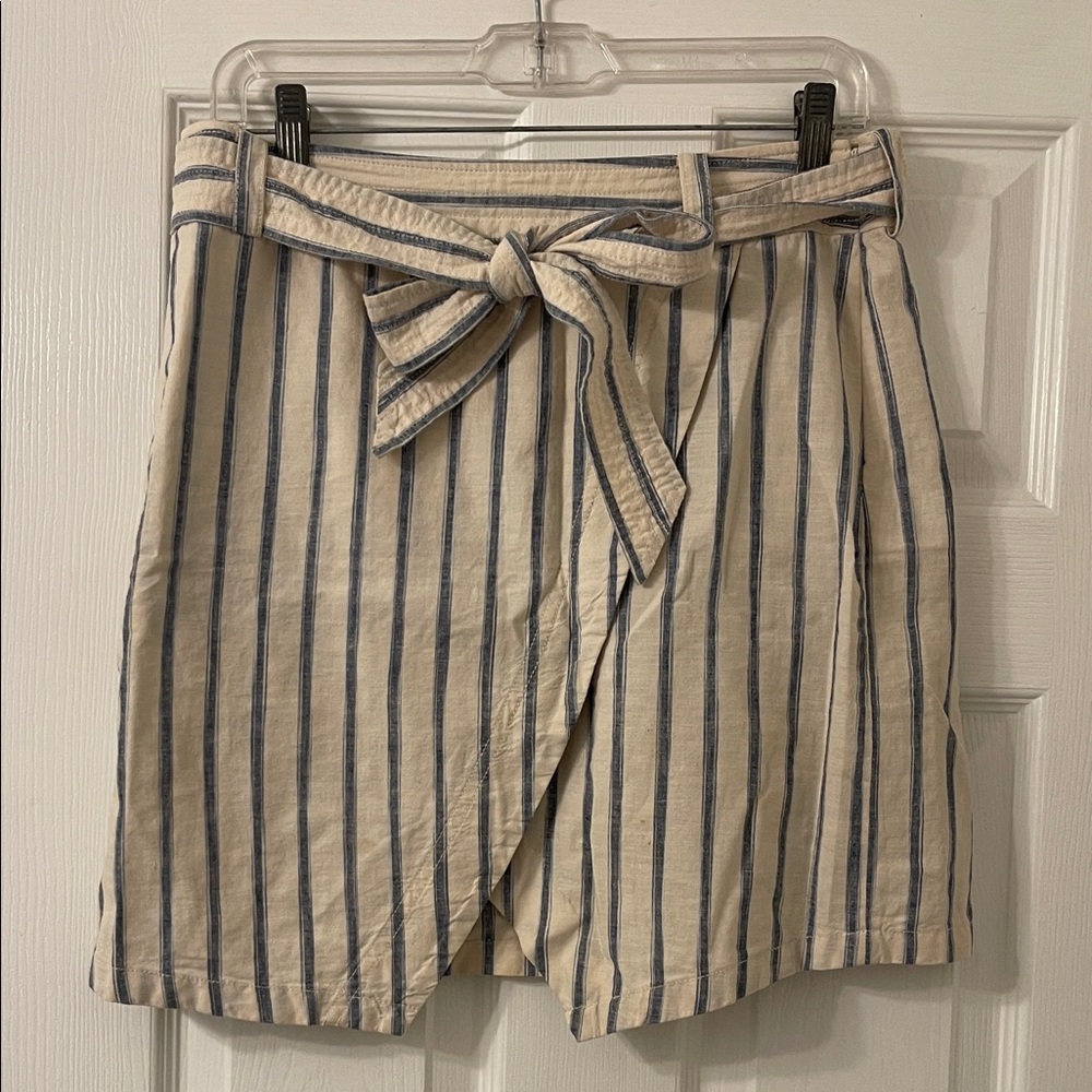 Madewell Blue and Cream Striped Skirt